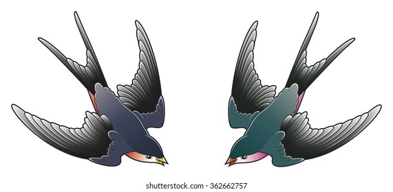 Two swallow