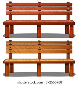 Two Wooden Benches Vector Stock Vector Royalty Free 372555988