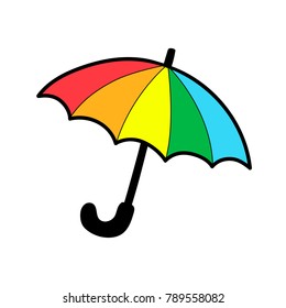 Umbrella Cartoon Sign Isolated On White Stock Vector Royalty Free