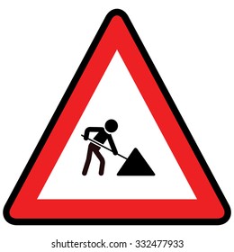 Under Construction Road Sign Vector Illustration Stock Vector Royalty