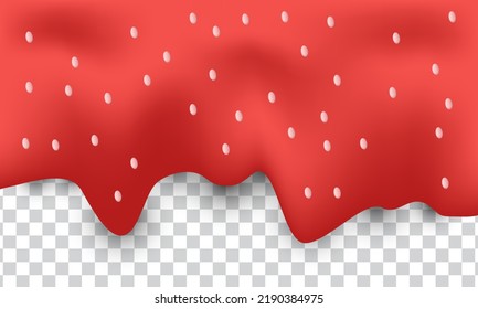 Unique Realistic Drips Strawberry Jam Transparency Stock Vector