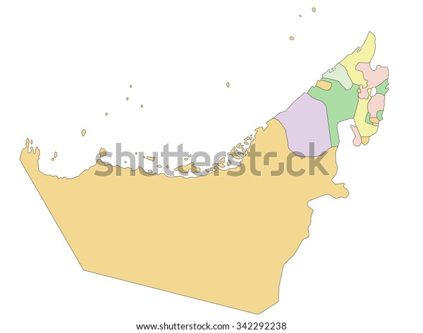 United Arab Emirates Highly Detailed Editable 스톡 벡터 로열티 프리 342292238