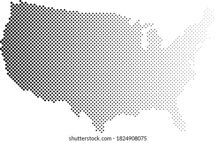 United States America Dotted Halftone Map Stock Vector Royalty Free