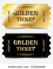 Universal Ticket Gold Black Color Used Stock Vector Royalty Free