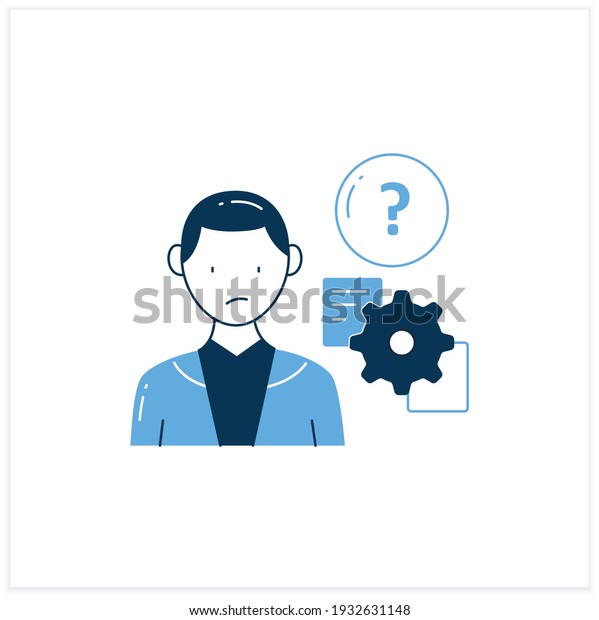 Unprocessing Information Flat Icon Method Lack Stock Vector Royalty