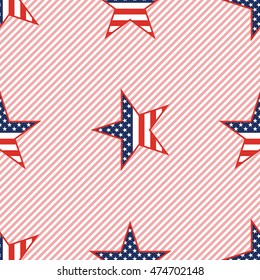 Usa Patriotic Stars Seamless Pattern On Stock Vector Royalty Free