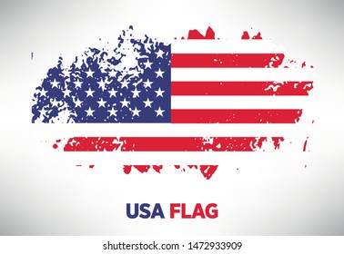 Usa Colorful Brush Strokes Painted Flag Stock Vector Royalty Free