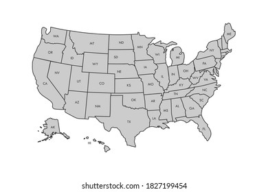 Political Map United States Od America Stock Vector Royalty Free