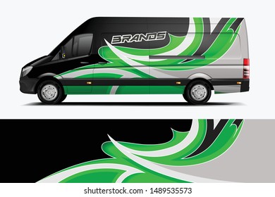 Vektor Stok Van Wrap Livery Design Ready Print Tanpa Royalti