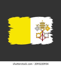 Vatican Flag Brush Strokes Painted Stock Vector Royalty Free