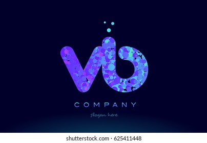 Vb V B Alphabet Pink Blue Stock Vector Royalty Free