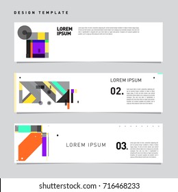 Simple Colorful Horizontal Banners Square Motive Stock Vector Royalty