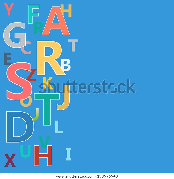 Vector Abstract Color Alphabet Background Flat Stock Vector Royalty