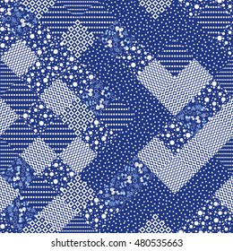 Vector Abstract Seamless Patchwork Pattern Geometric Stock Vector