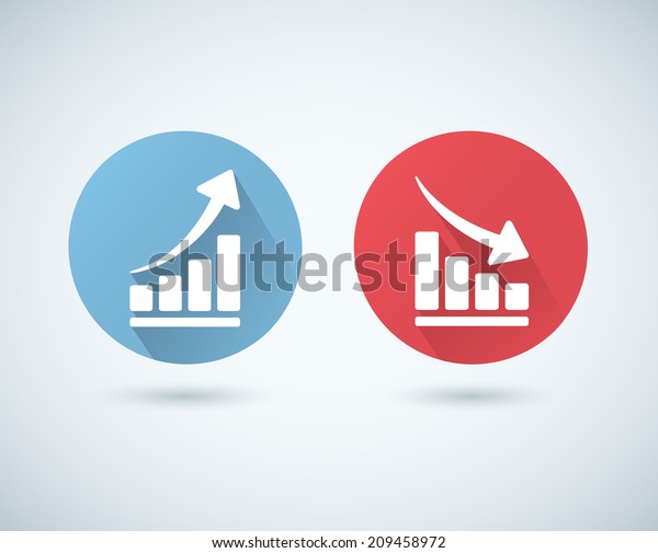 Vector Arrow Graph Icons Stock Vector Royalty Free