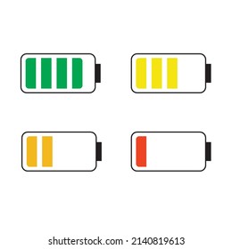 Vector Battery Level Indicator Icons Set Stock Vector Royalty Free