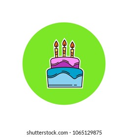 Vector Birthday Cake Burning Candles Stock Vector Royalty Free