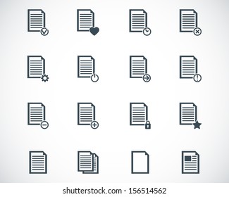 Vector Black Document Icons Set Stock Vector Royalty Free 156514562