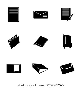 Vector Black Document Icons Set On Stock Vector Royalty Free