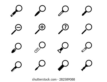 Vector Black Magnifying Glass Icons Set Stock Vector Royalty Free