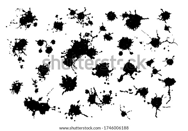 Vector Black White Ink Splash Blot Stock Vector Royalty Free