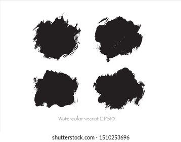 Vector Brush Stroke Set Black Watercolorcreative Stock Vector Royalty