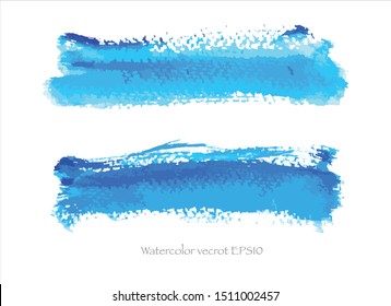 Vector Brush Stroke Set Blue Watercolorcreative Stock Vector Royalty