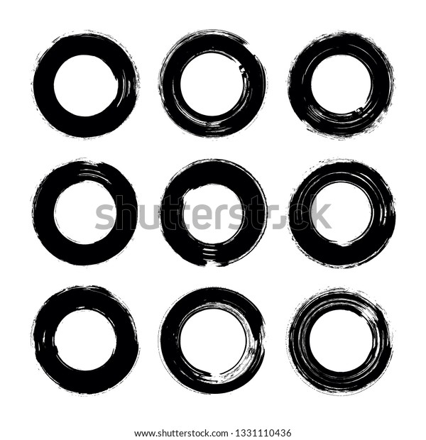 Vector Brush Strokes Circles Paint On Stock Vector Royalty Free