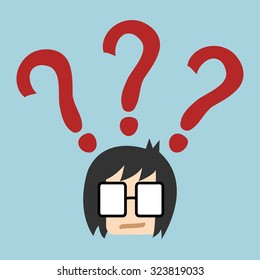 Vector Businessman Question Mark Over His Stock Vector Royalty Free