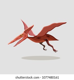 Vector Cartoon Illustration Dinosaur Pteranodon Stock Vector Royalty