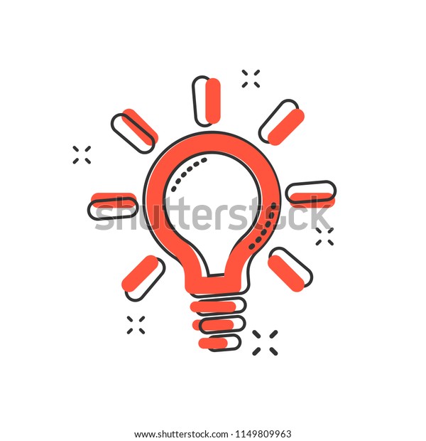 Vector Cartoon Light Bulb Icon Comic Stock Vector Royalty Free