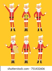 Vector Cartoon Style Set Skinny Santa Stock Vector Royalty Free