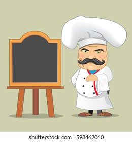 Vector Chef Cook Serving Food Realistic Stock Vector Royalty Free