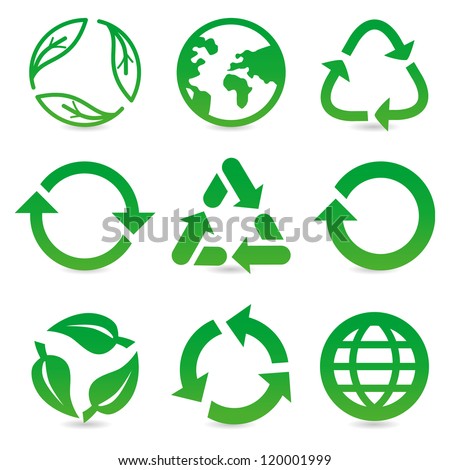 Vector Collection Recycle Signs Symbols Green Shutterstock