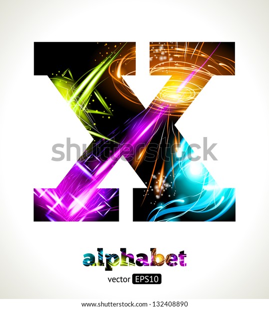 Vector Customizable Light Effect Alphabet Design Stock Vector Royalty