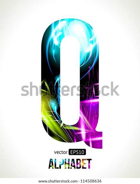 Vector Design Light Effect Alphabet Easy Stock Vector Royalty Free