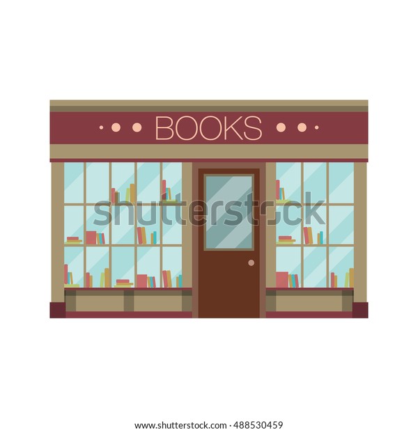 Vector Detailed Flat Design Bookstore Facade Stock Vector Royalty Free