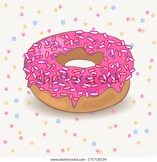 Vector Donut Pink Frosting Image Vectorielle De Stock Libre De