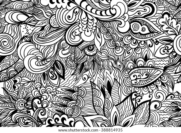 Vector Doodle Black White Abstract Handdrawn Stock Vector Royalty Free