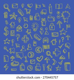 Vector Doodle Icons Set Stock Vector Royalty Free 270445757