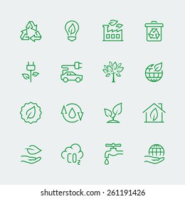 Vector Ecological Icon Set Stock Vector Royalty Free