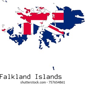 Vector Mapfalkland Islands Country On White Vector De Stock Libre De