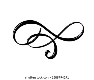 Infinity Calligraphy Vector Illustration Symbol Leaf Vector De Stock