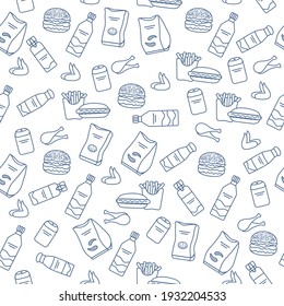 Vector Food Seamless Pattern Illustration Cooking Stock Vector Royalty