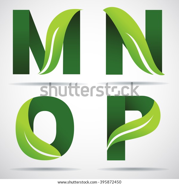 Vector Green Alphabet Set Eco Letters Stock Vector Royalty Free