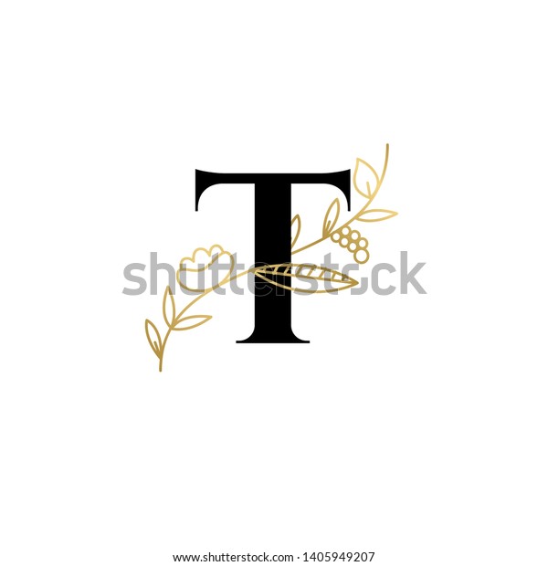 Vector Hand Drawn Floral Uppercase Letters Stock Vector Royalty Free