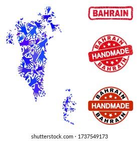 Vector Handmade Combination Borabora Map Rubber Stock Vector Royalty