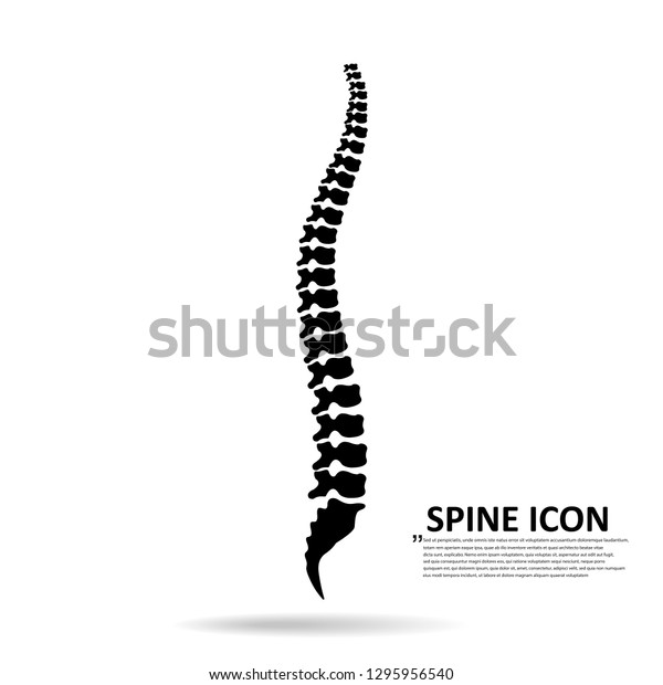 Vector Human Spine Icon Isolated Silhouette Stock Vector Royalty Free