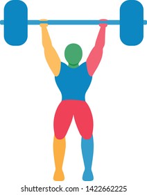 Vector Illustration Abstract Weightlifter Silhouette Icon Stock Vector