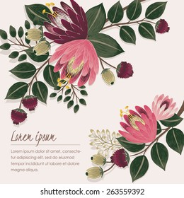 Vector Illustration Beautiful Floral Border Spring Stock Vector